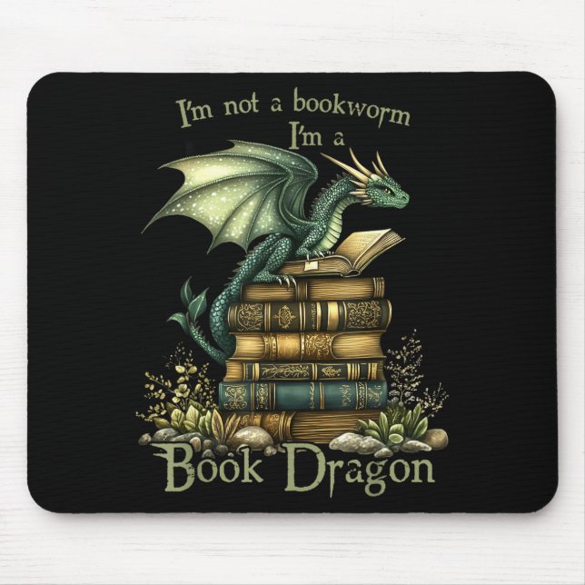 Not a bookworm funny fantasy reading book lovers mouse mat (Front)