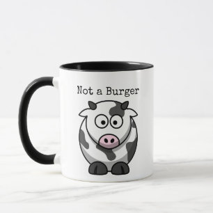 Not a Burger Cartoon Cow Mug