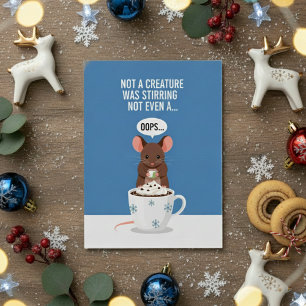 Not a Creature Stirring Funny Xmas Mouse Holiday Card