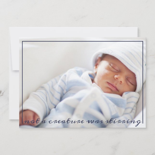 Not a Creature was Stirring Baby Photo Christmas Holiday Card (Front)