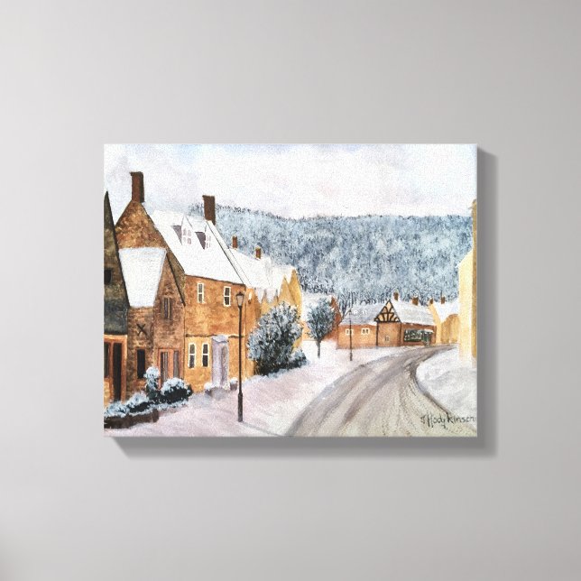 NOT A CREATURE WAS STIRRING WATERCOLOR CANVAS PRINT (Front)