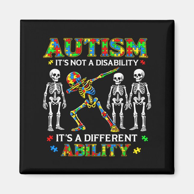 Not A Disability Different Ability for Kids Autism Magnet (Front)