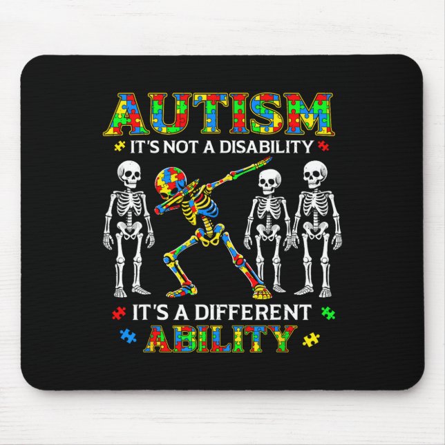 Not a disability different ability for kids autism mouse mat (Front)