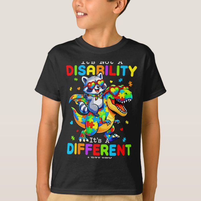 Not A Disability Different Ability for Kids Autism T-Shirt (Front)