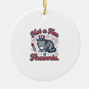Not a Fan of Fireworks Scared Cat Shirt (2)_1 Ceramic Tree Decoration