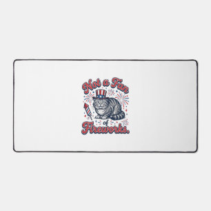 Not a Fan of Fireworks Scared Cat Shirt (2)_1 Desk Mat