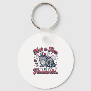 Not a Fan of Fireworks Scared Cat Shirt (2)_1 Key Ring
