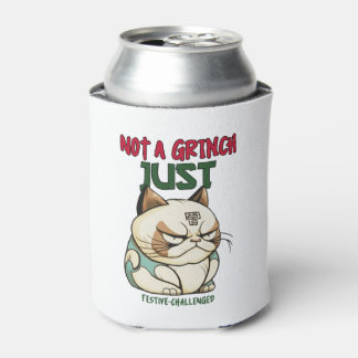 Not a Grinch Just Festive-Challenged Funny Holiday Can Cooler