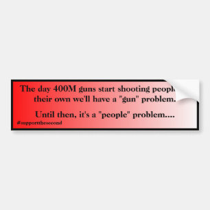 Not A Gun Problem Its A People Problem Red Fade Bumper Sticker
