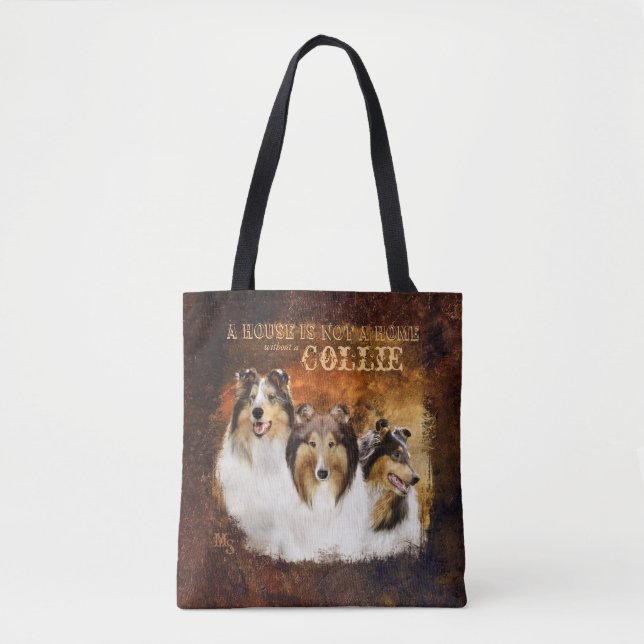 Not a Home w/o Collie, Portrait & Scene, Country - Tote Bag (Front)