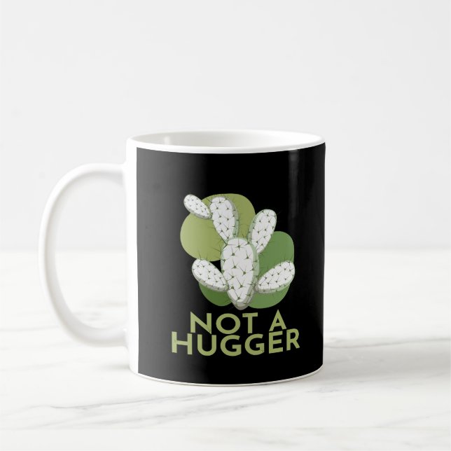 Not A Hugger Cactus Coffee Mug (Left)