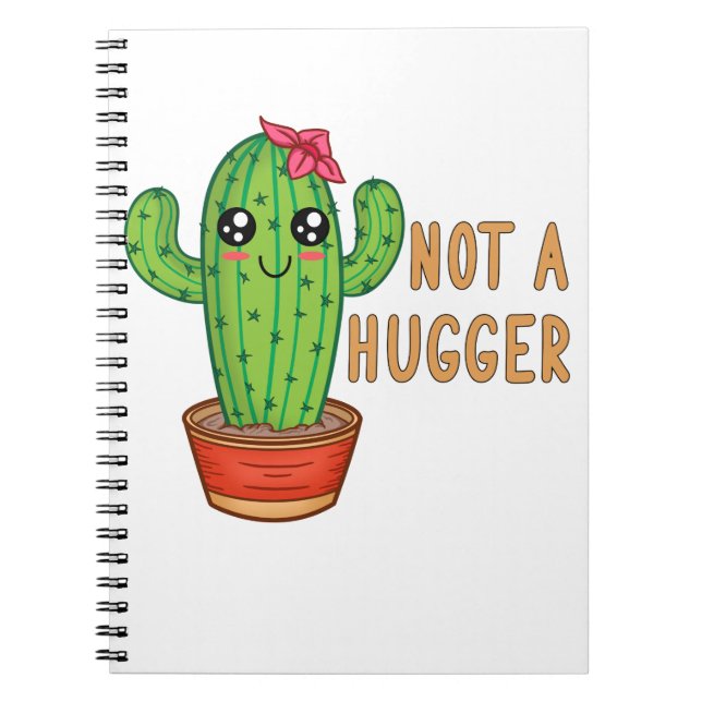 Not A Hugger Cactus Notebook (Front)