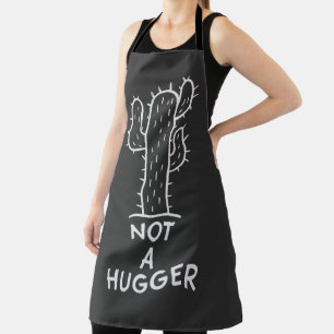  Not a Hugger Funny Cactus Illustration Apron