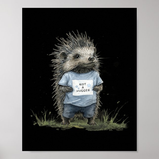 Not A Hugger Hedgehog  Poster (Front)