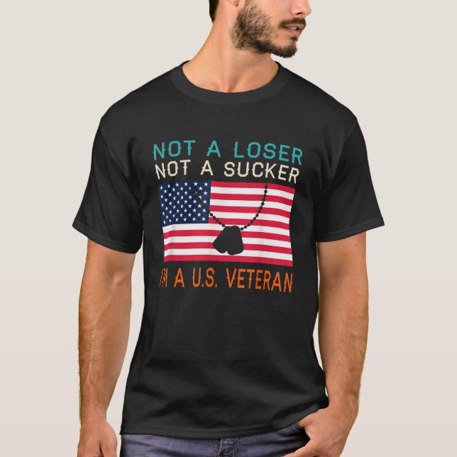 Not a Loser Sucker I am a US Veteran Biden 2020 AN T-Shirt (Front)