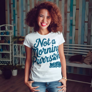 Not a Morning Purrson Funny Cat T-Shirt