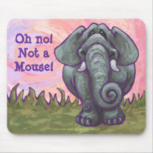 Not a Mouse! Funny Elephant on Pink Mouse Mat