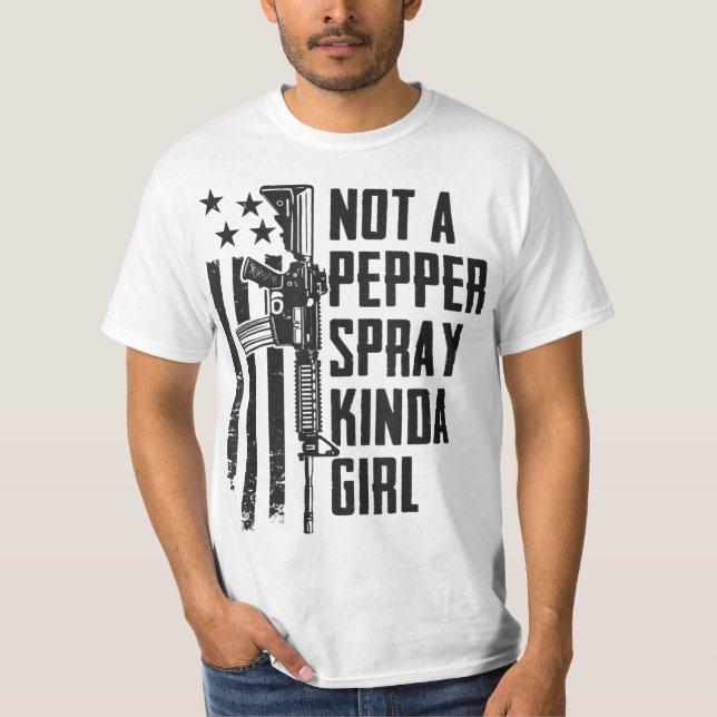 Not A Pepper Spray Kinda Girl - Women Camo Gun 2nd T-Shirt (Front)