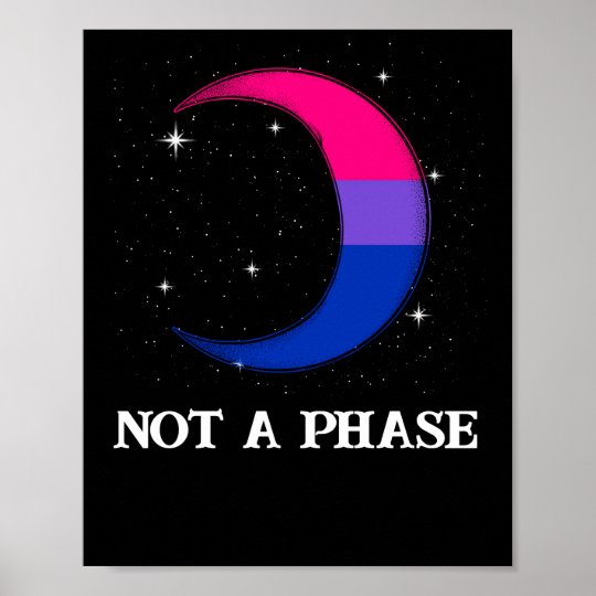 Not A Phase Bisexual LGBTQ Bi Pride Flag Moon Poster | Zazzle.co.uk