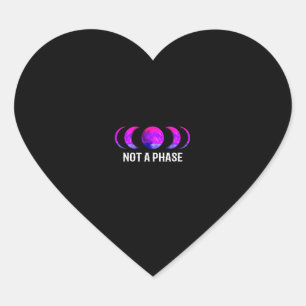 _Not a Phase_ - Bisexual Pride Moon T-Shirt Heart Sticker