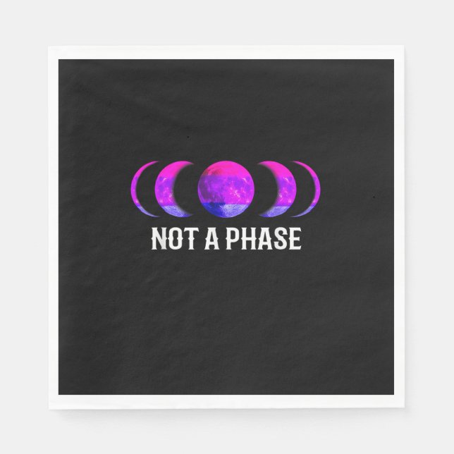 _Not a Phase_ - Bisexual Pride Moon T-Shirt Napkin (Front)