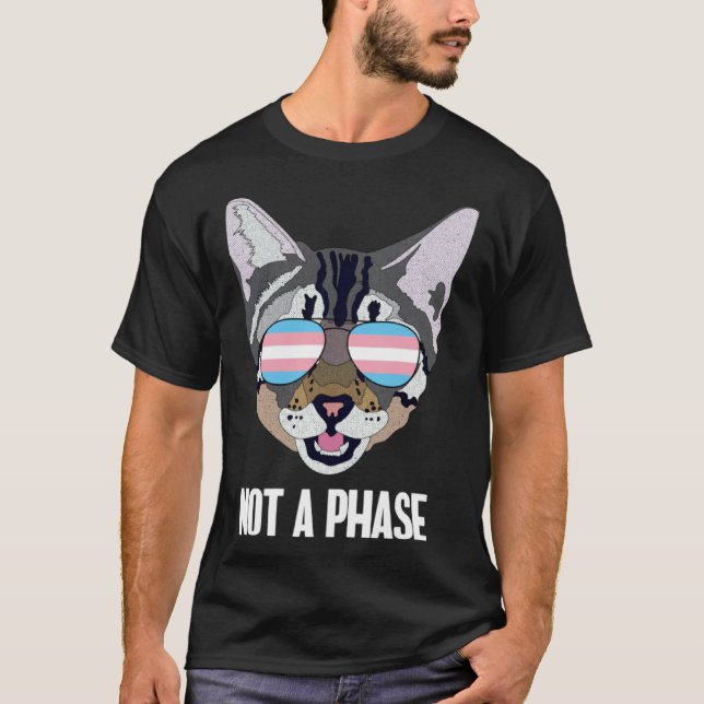 Not a Phase  Cat Trans Pride T-Shirt (Front)