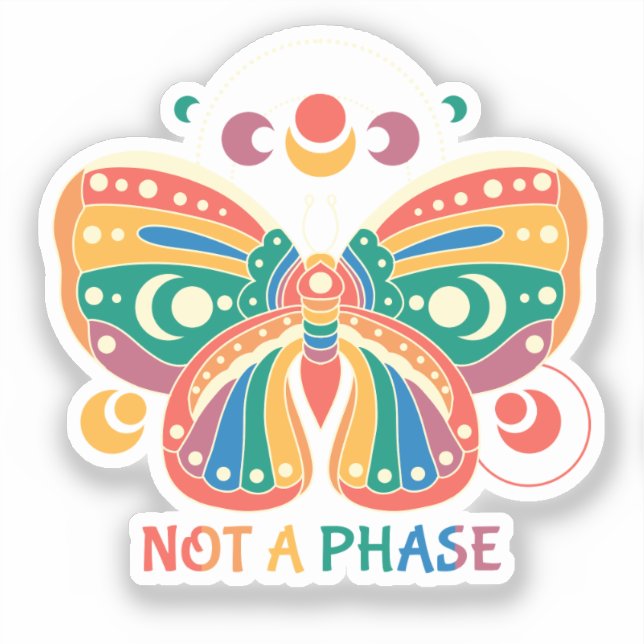 Not A Phase – Colourful Butterfly LGBTQ Pride (Front)
