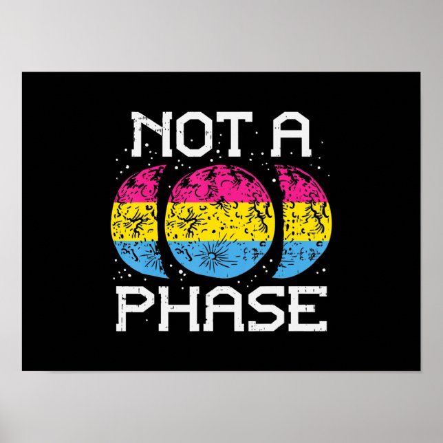 Not A Phase Pansexual Moon Funny Pan Pride Flag Poster (Front)