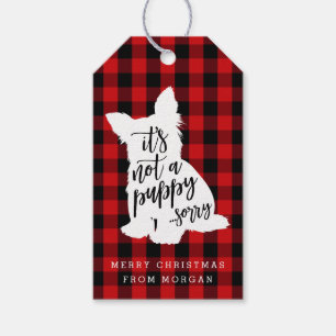 Not a Puppy   Red Plaid Gift Tags