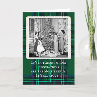 "Not About Trendy Decor" Vintage Christmas Card