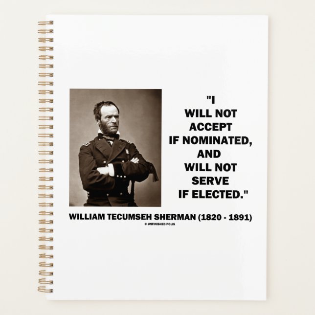 Not Accept If Nominated Not Serve Sherman Quote Planner (Front)