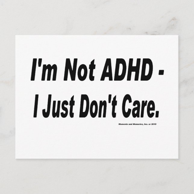 Not ADHD Postcard (Front)