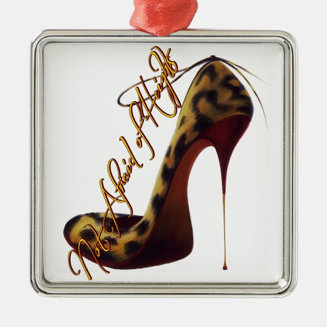 "Not Afraid of Heights" Tres Chic High Heel Design Metal Tree Decoration (Front)