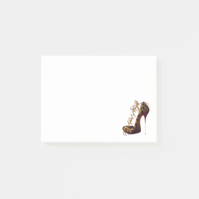 "Not Afraid of Heights" Tres Chic High Heel Design Post-it Notes (Front)