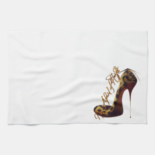 "Not Afraid of Heights" Tres Chic High Heel Design Tea Towel