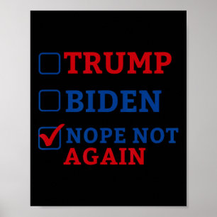 Not Again Vote 2024 Anti Trump Anti Biden  Poster