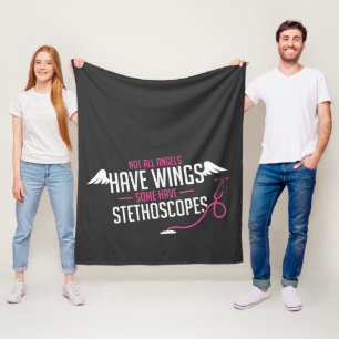 Not All Angels Have Wings Nurse Stethoscope Fleece Blanket