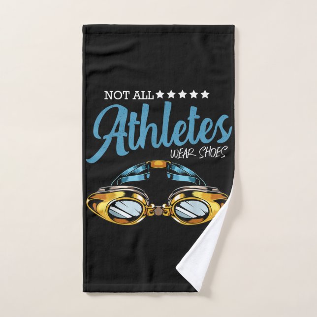 Not All Athletes Wear Shoes Funny Swimming Swimmer Hand Towel (Hand Towel)