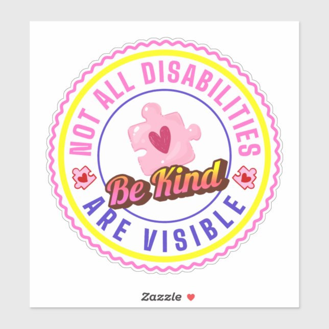 Not all Disabilities are visible Car Decal Sticker (Sheet)