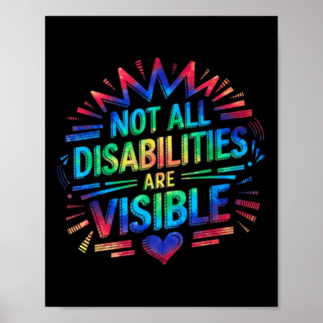 Not All Disabilities Are Visible Cool Invisible Di Poster (Front)
