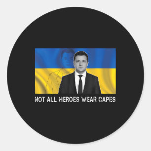 Not All Heroes Wear Capes Support Ukraine Classic Round Sticker
