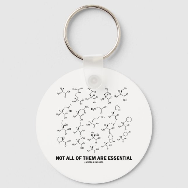 Not All Of Them Are Essential (20 Amino Acids) Key Ring (Front)