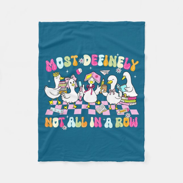Not All Row Definitely Goose Silly Most Teacher Fu Fleece Blanket (Front)