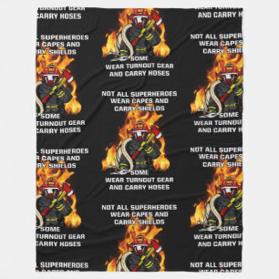 Not All Superheroes...Firefighter Fleece Blanket