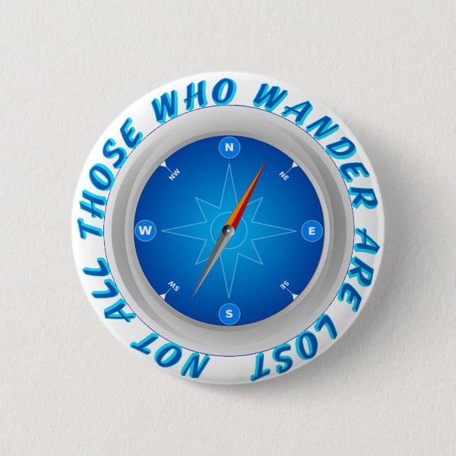 Not all those who wander 6 cm round badge (Front)