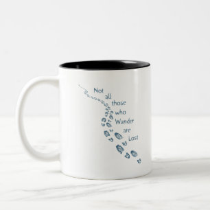 Not all those who Wander are Lost Hiking Footprint Two-Tone Coffee Mug