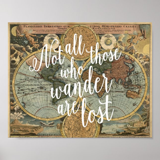 Not All Those Who Wander Are Lost Quote Print (Front)