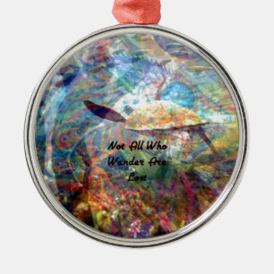 Not All Those Who Wander Inspirational Quote Metal Tree Decoration