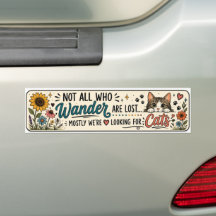 Not all who wander are lost cutecat bumper sticker