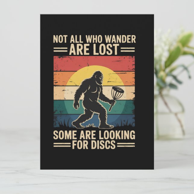 Not All Who Wander Are Lost Funny Disc Golf Disc  Invitation (Standing Front)